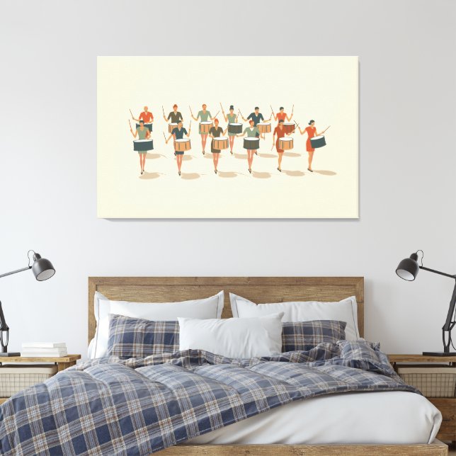 Zwölf Drummer, die mittlere Mod-Stift 1 Leinwanddruck (Insitu (Schlafzimmer))
