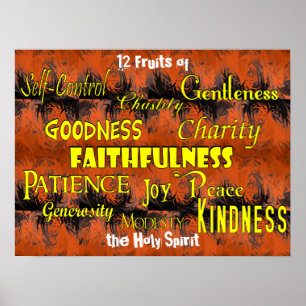 Zwölf Früchte (Tanzenflammen) Poster