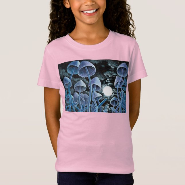 Zwölf magische Pilze auf Vollmond T-Shirt (Vorderseite)