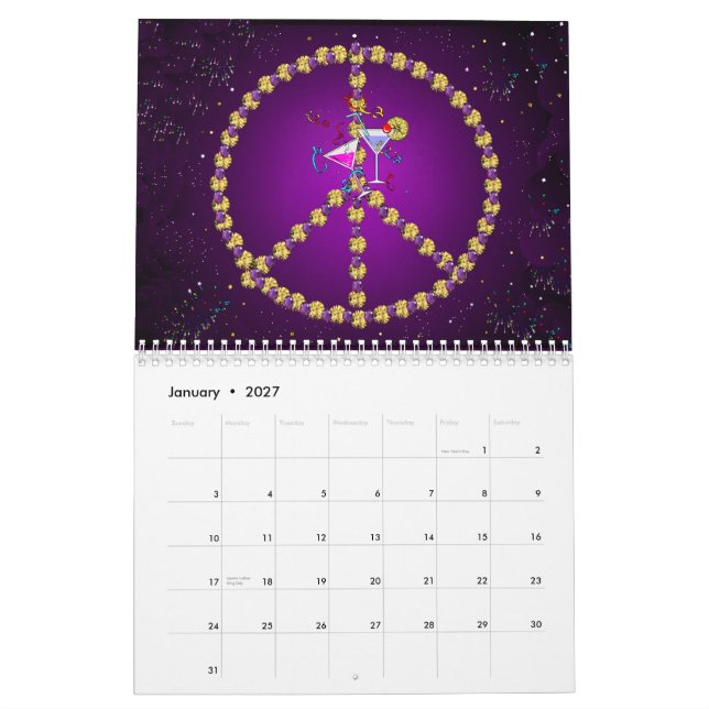 Zwölf Monate Frieden Kalender (Jan 2027)
