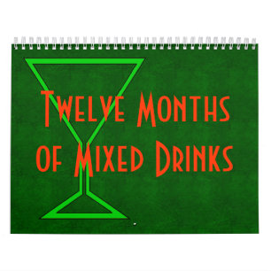 Zwölf Monate grundlegende Mischgetränke Kalender
