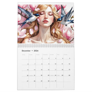 Zwölf Schattierungen von ihr – Wasserfarben-Kalend Kalender