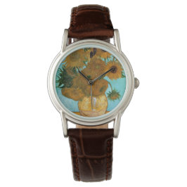 Zwölf Sonnenblumen in einer Vase (Stillleben Maler Armbanduhr