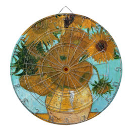 Zwölf Sonnenblumen in einer Vase (Stillleben Maler Dartscheibe