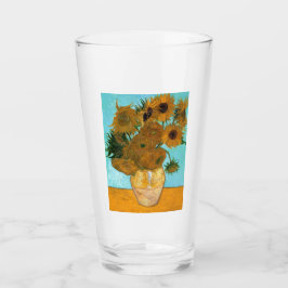 Zwölf Sonnenblumen in einer Vase (Stillleben Maler Glas
