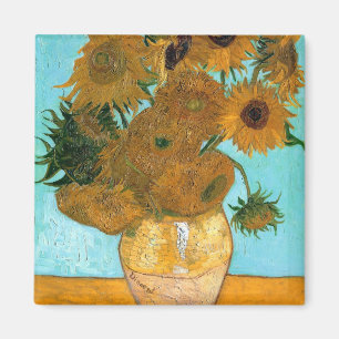 Zwölf Sonnenblumen in einer Vase (Stillleben Maler Magnet