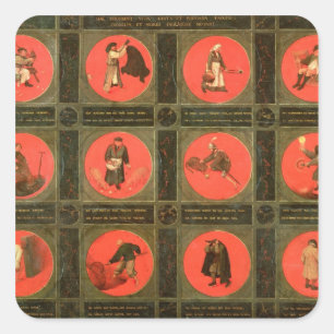 Zwölf Sprichwörter, c.1558-60 Quadratischer Aufkleber