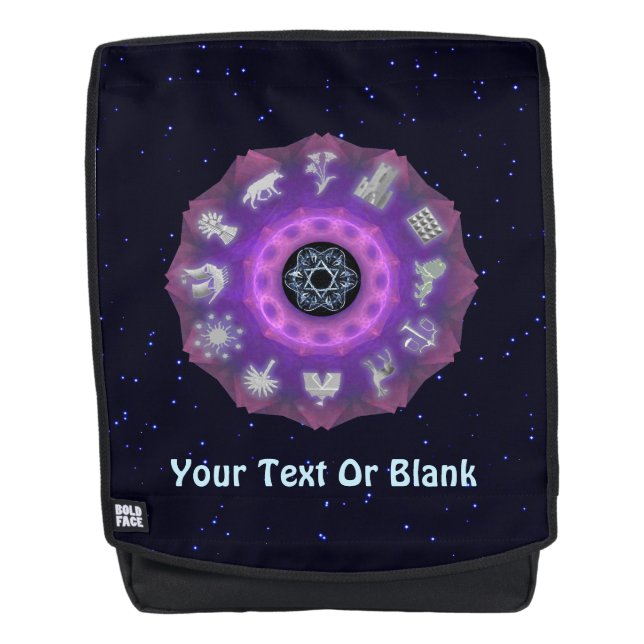 Zwölf-Stämme-Fraktal Rucksack (Vorderseite)