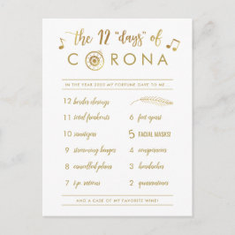 Zwölf Tage in Corona | Gold Christmas White Feiertagspostkarte