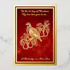 Zwölf Tage Weihnachten, Ein Partridge Folien Feiertagskarte