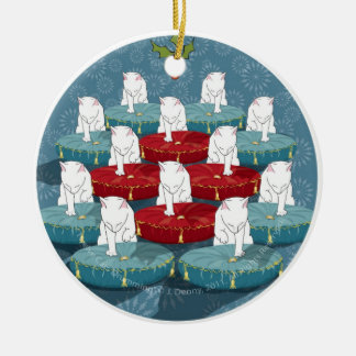 Zwölf trommelnde Katzen… Keramikornament