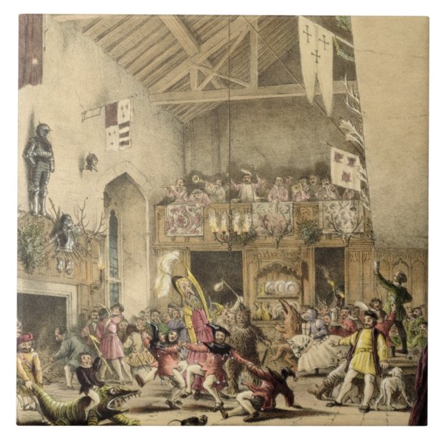 Zwölfte Nacht Revels im Großen Hall, Haddon Hal Fliese (Vorderseite)