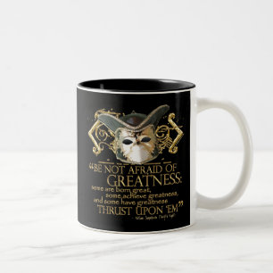 Zwölfte Nachtzitat (Goldversion) Zweifarbige Tasse