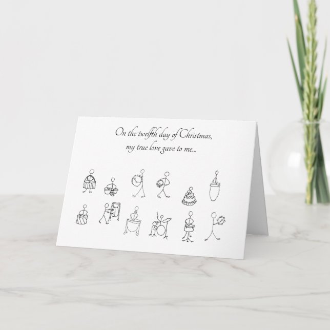 Zwölfter Tag der Weihnachtskarte Karte (Vorderseite)