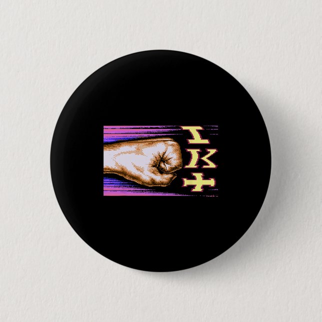 Zx Spectrum C64 Karate 8-Bit Retro  Button (Vorderseite)