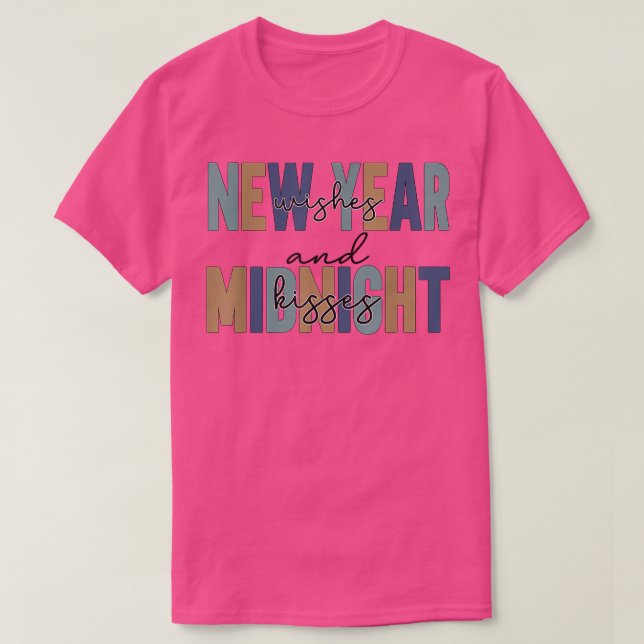 ZXA4 Neujahr wünscht Mitternacht Kisses Familie Ma T-Shirt (Design vorne)