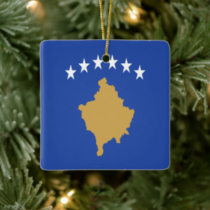 zXK001 KOSOVAR FLAG KOSOVO, Europa, Keramikornament