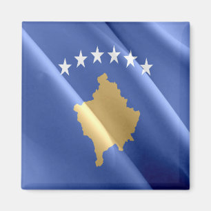 zXK002 KOSOVAR waving FLAG KOSOVO, Europa, Kühlsch Magnet
