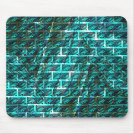 Zyanfarbene, graue oder abstrakte Backsteinwand Mousepad