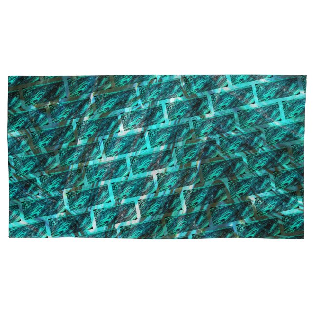 Zyanfarbener, grauer, geriffter oder anderer Stein Kissenbezug (Vorderseite-Links)