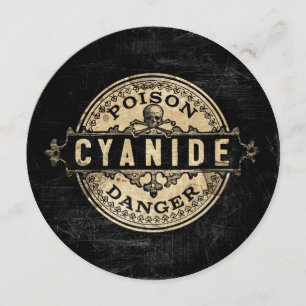 Zyanid Vintage Style Giftetikett Einladung