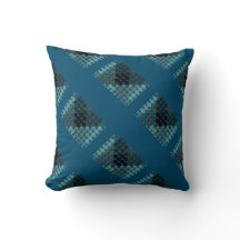 Zyantasten über blau, geometrische Formen formen