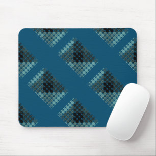 Zyantasten über blau, geometrische Formen formen Mousepad
