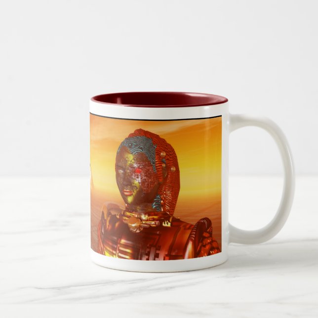 ZYBORG IST IN DER Science Fiction HYPERION VERDIEN Zweifarbige Tasse (Rechts)