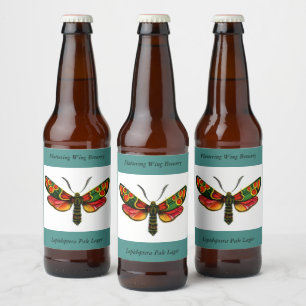 Zygaena carniolica - The Crepuscular Burnet Moth Bierflaschenetikett