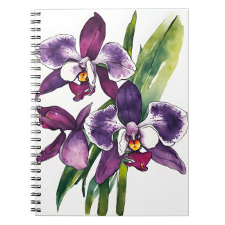 Zygopetalum Orchid - Watercolor flowers Notizblock