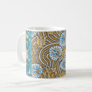 Zyklamenblaue Art Nouveau-Blume, botanisch Kaffeetasse