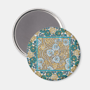Zyklamenblaue Art Nouveau-Blume, botanisch Magnet