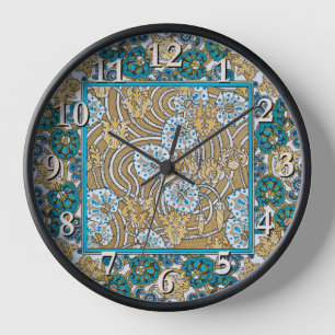 Zyklamenblaue Art Nouveau-Blume, botanisch Uhr