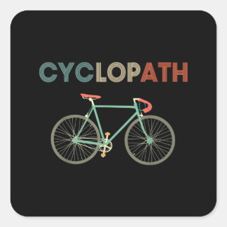Zyklobahn Funny Bicyclist Spaß Quadratischer Aufkleber