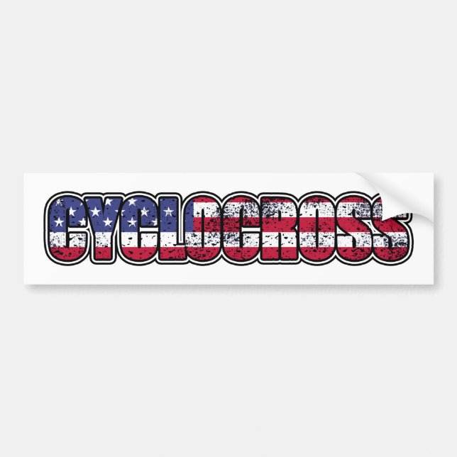 Zyklocross-amerikanische Flagge Autoaufkleber (Vorne)