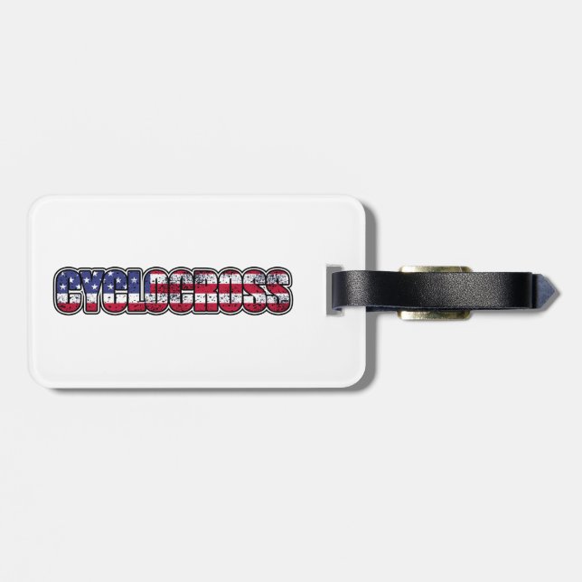 Zyklocross-amerikanische Flagge Gepäckanhänger (Rückseite horizontal)