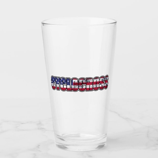 Zyklocross-amerikanische Flagge Glas (Vorderseite)