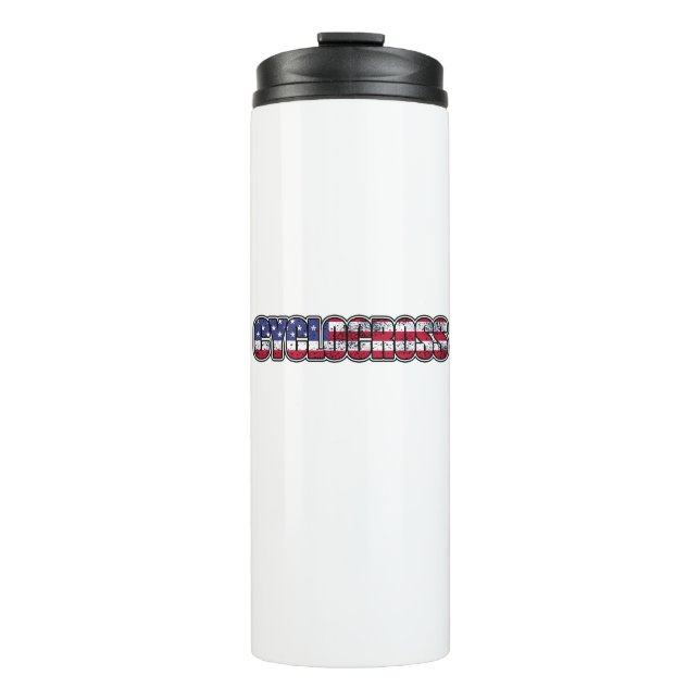 Zyklocross-amerikanische Flagge Thermosbecher (Vorderseite)