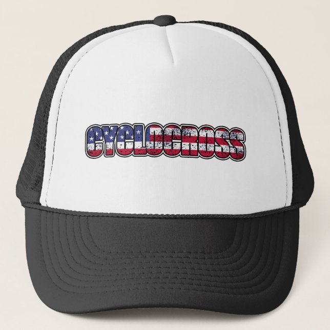 Zyklocross-amerikanische Flagge Truckerkappe (Vorderseite)