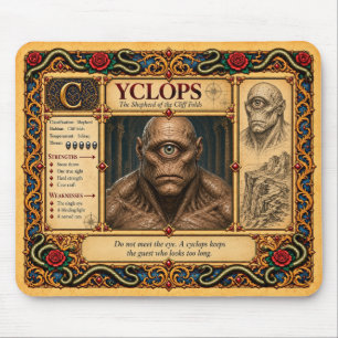 Zyklop, mittelalterliche Bestiarien-Kunst Mousepad