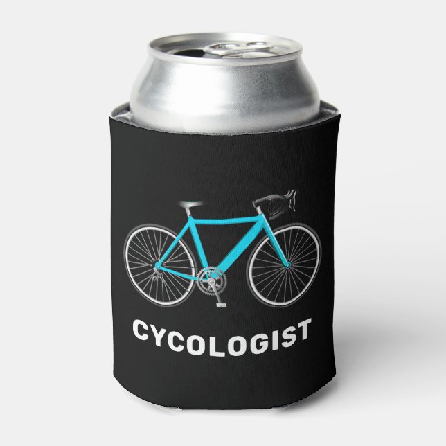 Zykologe Text und Aqua Bicycle Dosenkühler (Kanne Vorderseite)