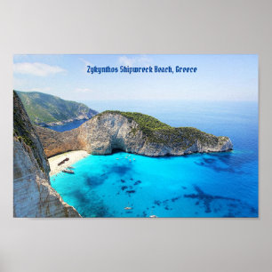 Zykynthos Shipwreck Beach, Griechenland Poster