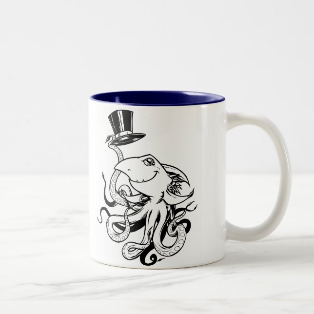 Zylinder, CHOMP ICH deshalb MICH BIN Zweifarbige Tasse (Rechts)