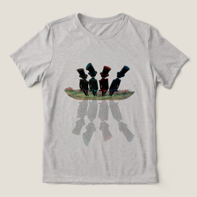 Zylinder im Schatten Tri-Blend Shirt (Design Vorderseite)