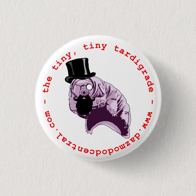 Zylinder-Tardigrade Knopf Button (Vorderseite)