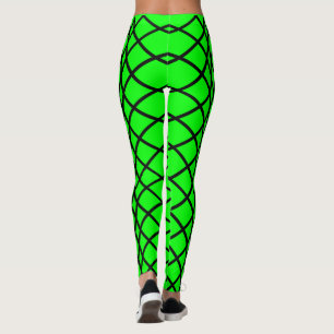 Zylinderförmiges Muster-Schwarzes auf grünen Leggings