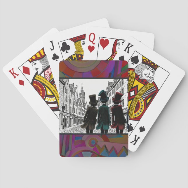 Zylinderhüte Spielkarten (Rückseite)