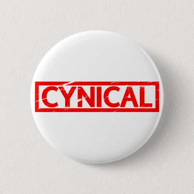 zynische Briefmarke Button (Vorderseite)