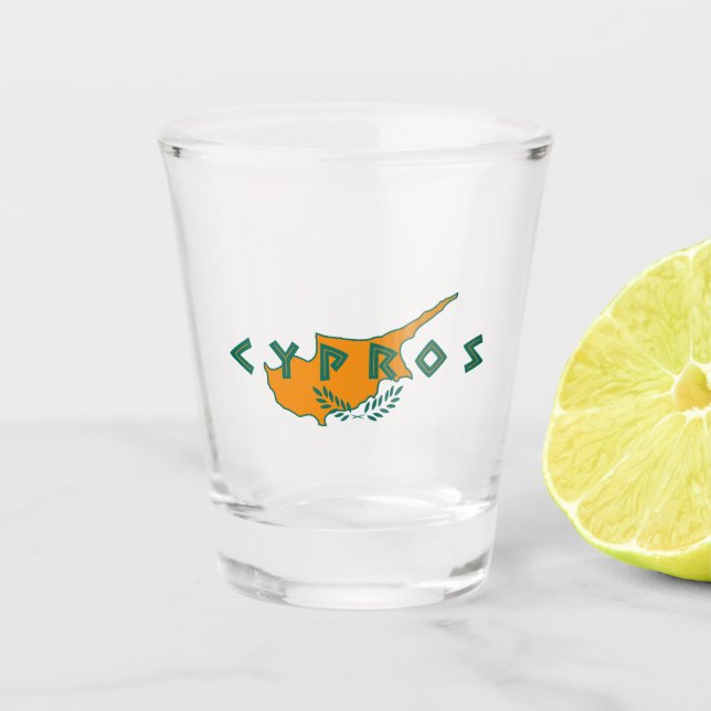 Zypern Cypros-Länderflagge Symbol Griechenland-Rei Schnapsglas (Vorderseite)