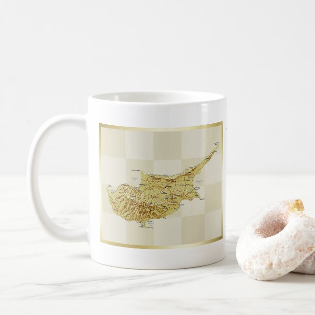 Zypern-Flagge + Karte Tasse (Mit Donut)